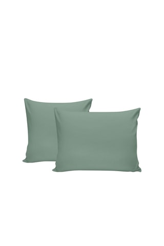 2 taies d'oreiller en coton renforcé 145 fils/cm² Tonne Mixte - Vert