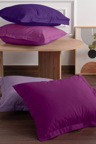 2 taies d'oreiller en coton renforcé 155 fils/cm² Tonne Viole - Violet