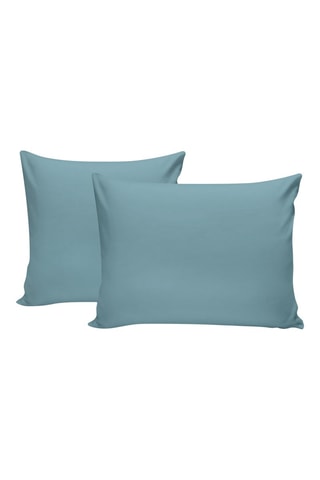 2 taies d'oreiller en coton renforcé 145 fils/cm² Tonne Mavie - Bleu
