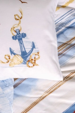 Parure de couette en coton 57 fils/cm² Moreno - Bleu