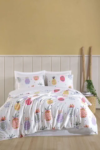 Parure de couette en coton 57 fils/cm² Iva - Blanc