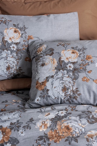 Parure de couette en coton 57 fils/cm² - Gris et beige