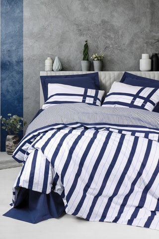Parure de couette en coton 57 fils/cm² Nifty - Bleu foncé