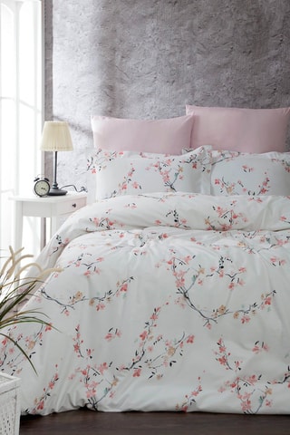 Parure de couette en coton - 58 fils/cm² Jasmine - Blanc