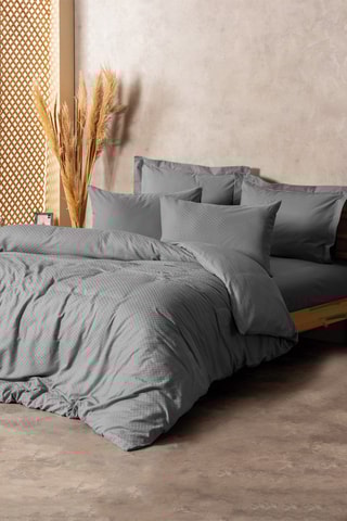Parure de couette en coton 57 fils/cm² - Gris