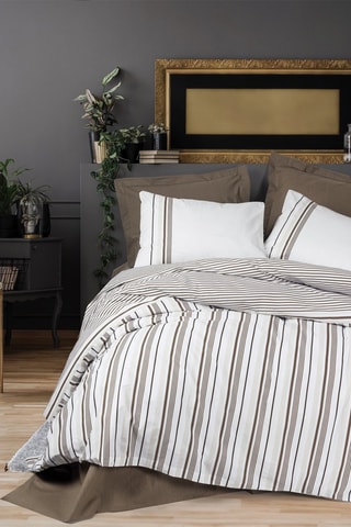 Parure de couette en coton 57 fils/cm² Swell - Marron