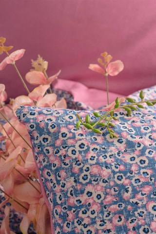 Parure de couette en coton 57 fils/cm² Penny -  Gris et rose