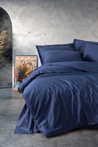 Parure de couette en coton 57 fils/cm² - Bleu marine