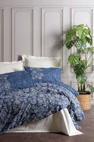 Parure de couette en coton 145 fils/cm² - Bleu