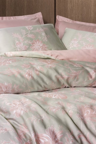 Parure de couette en satin de coton 82 fils/cm² Betula - Rose poudre