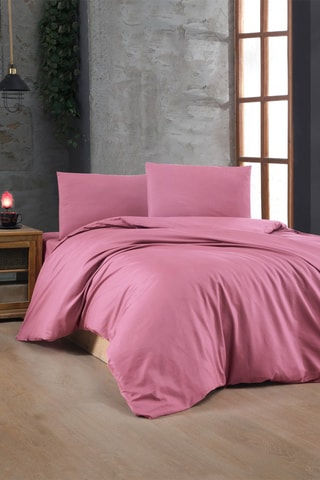 Parure de couette en coton renforcé - Rose