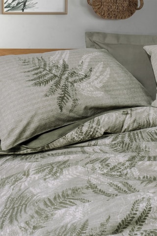 Parure de couette en coton 57 fils/cm² Frond - Kaki
