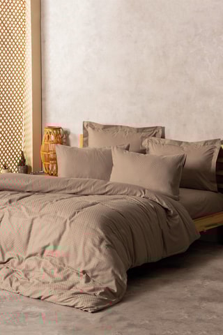 Parure de couette en coton 57 fils/cm² Marron