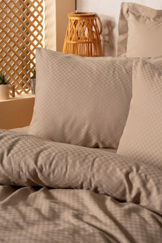 Parure de couette en coton 57 fils/cm² Marron