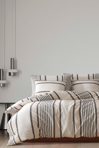 Parure de couette en coton 47 fils/cm² Astana - Beige et noir