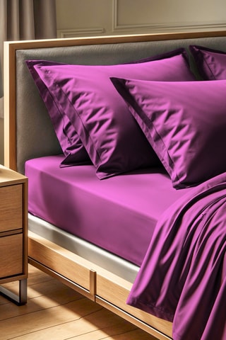 Drap plat en coton renforcé 155 fils/cm² Tonne Viole - Violet