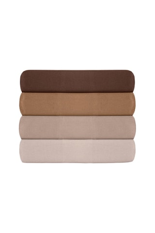 Drap plat en coton renforcé 145 fils/cm² Tonne Brune - Beige