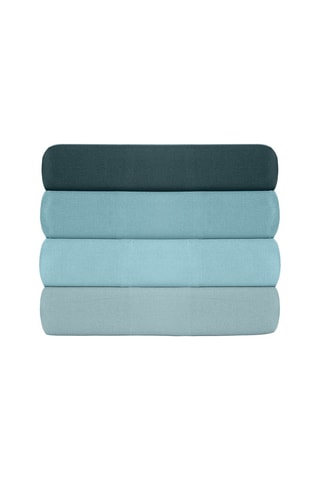 Drap plat en coton renforcé 145 fils/cm² Tonne Mavie - Bleu clair
