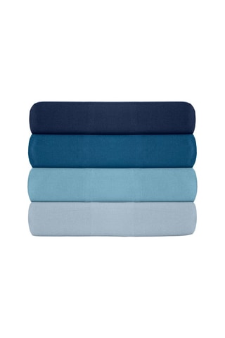 Drap plat en coton renforcé 145 fils/cm² Tonne Marie - Bleu clair