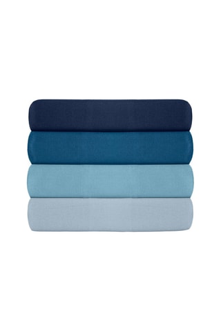 Drap plat en coton renforcé 145 fils/cm² Tonne Marie - Bleu clair