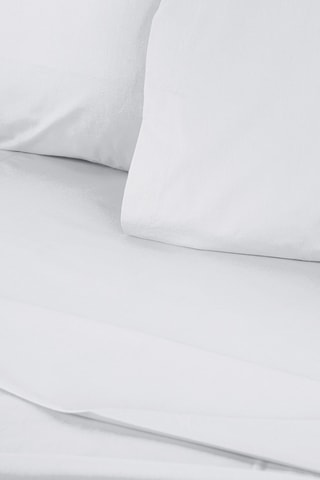Drap plat en coton renforcé 155 fils/cm² Tonne Grise - Blanc