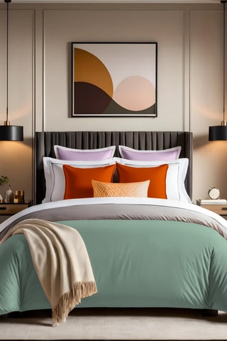 Housse de couette en coton renforcé 145 fils/cm² Tonne Mixte - Vert