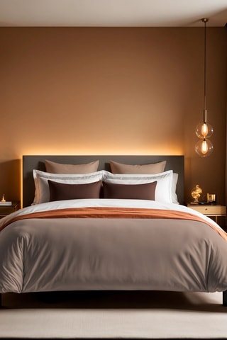 Housse de couette en coton renforcé 145 fils/cm² Tonne Brune - Marron clair