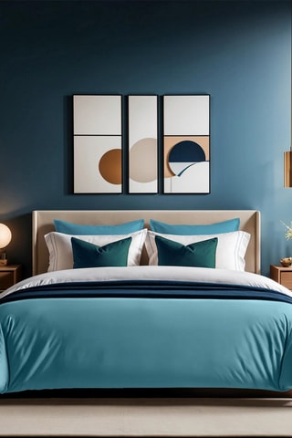 Housse de couette en coton renforcé 145 fils/cm² Tonne Mavie - Bleu