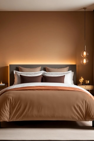 Housse de couette en coton renforcé 155 fils/cm² Tonne Brune - Marron