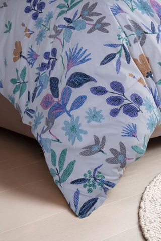 Parure de couette en coton renforcé 57 fils/cm² Hope - Lilas et bleu