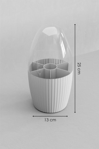 Organisateur de maquillage en plastique sans BPA - 13 x 13 x 25 cm