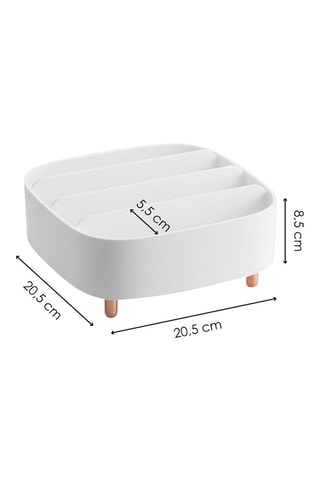 Organisateur de maquillage en plastique sans BPA - 20,5 x 20,5 x 8,5 cm