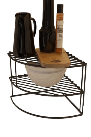 Etagère de rangement 2 niveaux - Noir - 34 x 21,5 x 25 cm