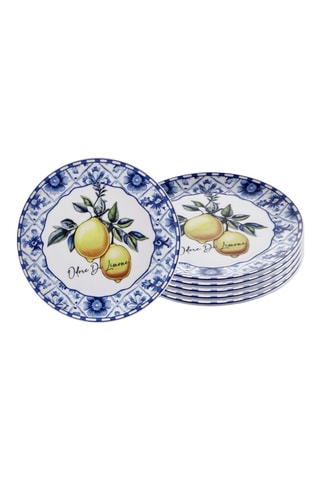 6 assiettes à dessert en céramique - 19 cm