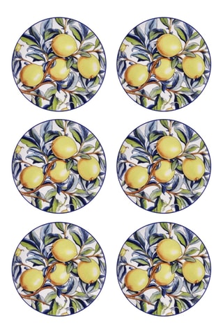 6 assiettes à dessert en céramique - 19 cm