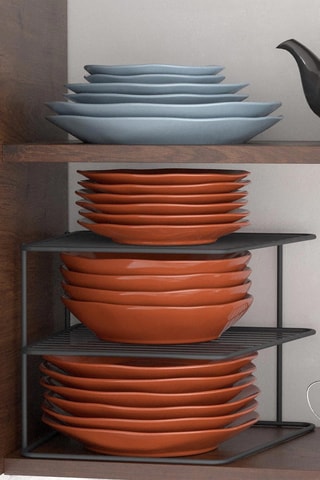 Support à assiettes 2 pièces Noir 