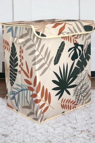 Panier de rangement - 67 l - Vert foncé et beige