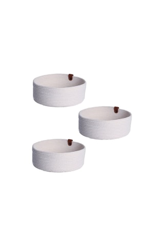 3 paniers de rangement - 15 x 15 x 6 cm - Blanc