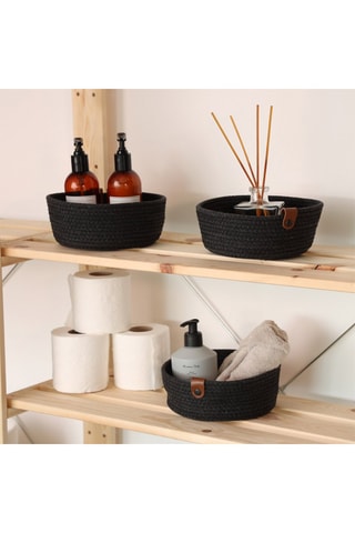 3 paniers de rangement - 15/20/25 cm - Noir