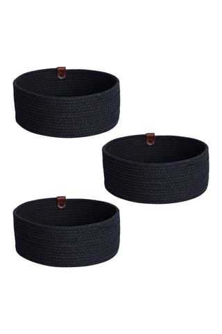 3 paniers de rangement - 15/20/25 cm - Noir