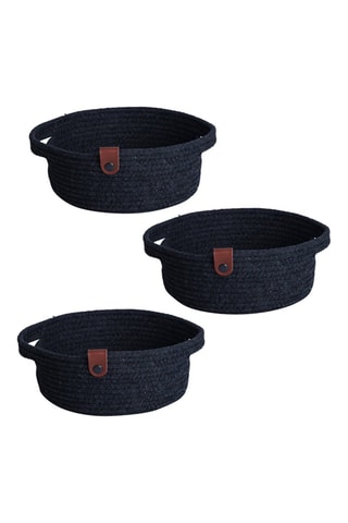 3 paniers de rangement - 20 x 20 x 8 cm - Noir