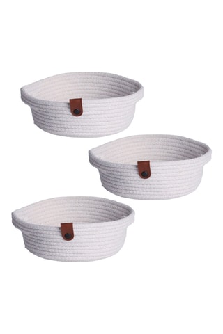 3 paniers de rangement - 20 x 20 x 8 cm - Blanc