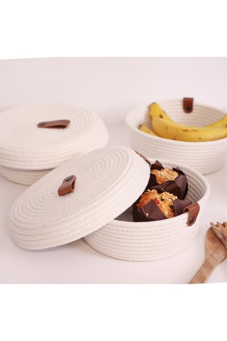 3 paniers de rangement - 20 x 20 x 9 cm - Blanc