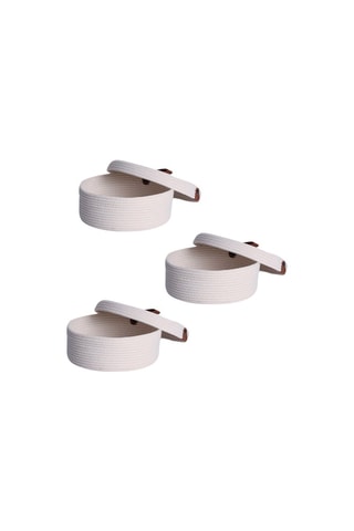 3 paniers de rangement - 20 x 20 x 9 cm - Blanc