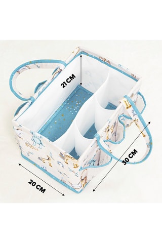 Panier de rangement - 30 x 21 x 20 cm - Bleu clair