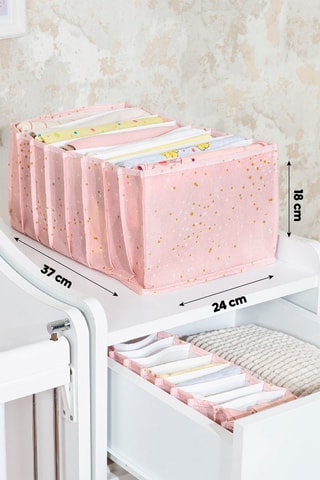 Panier de rangement - 37 x 18 x 24 cm - Rose