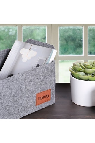 Panier - 30 x 20 x 15 cm - Gris chiné