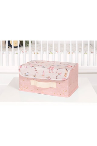 Panier - 30 x 22 x 15 cm - Rose et blanc