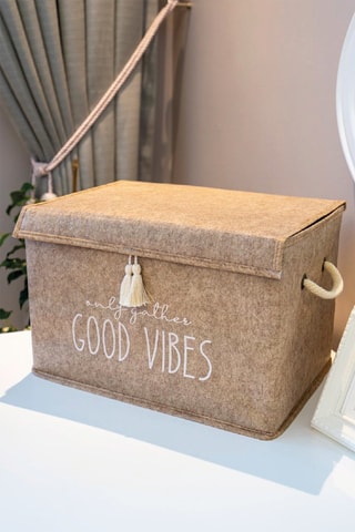 Panier de rangement - 35 x 23 x 23 cm - Beige