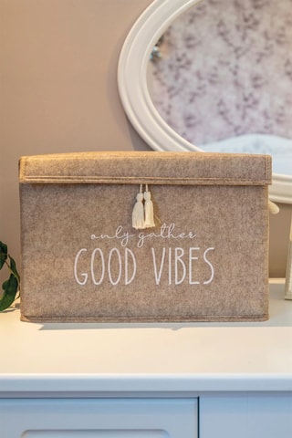Panier de rangement - 35 x 23 x 23 cm - Beige